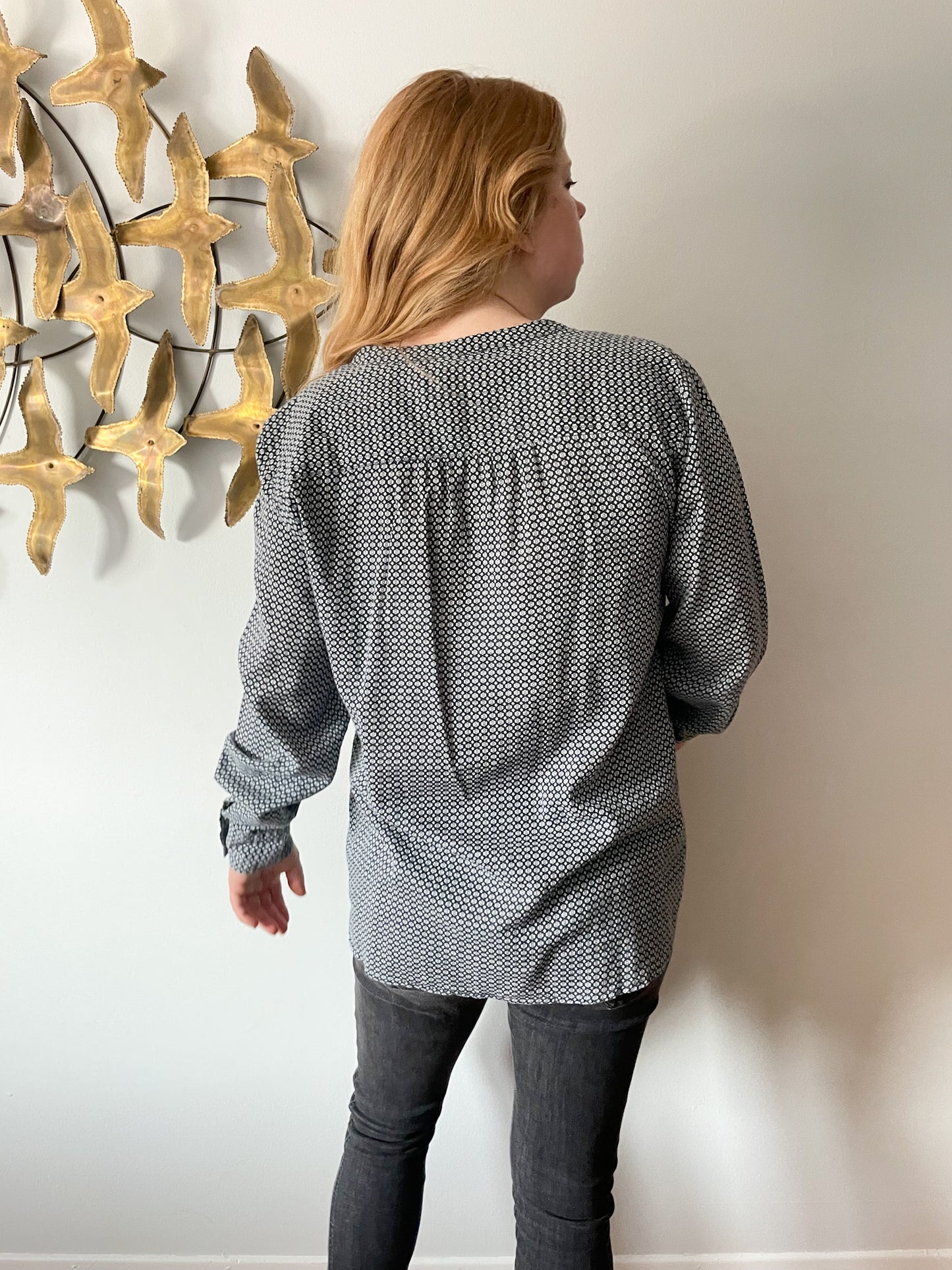 Soya Concept Grey Printed 100% Cotton Long Sleeve Top - XL