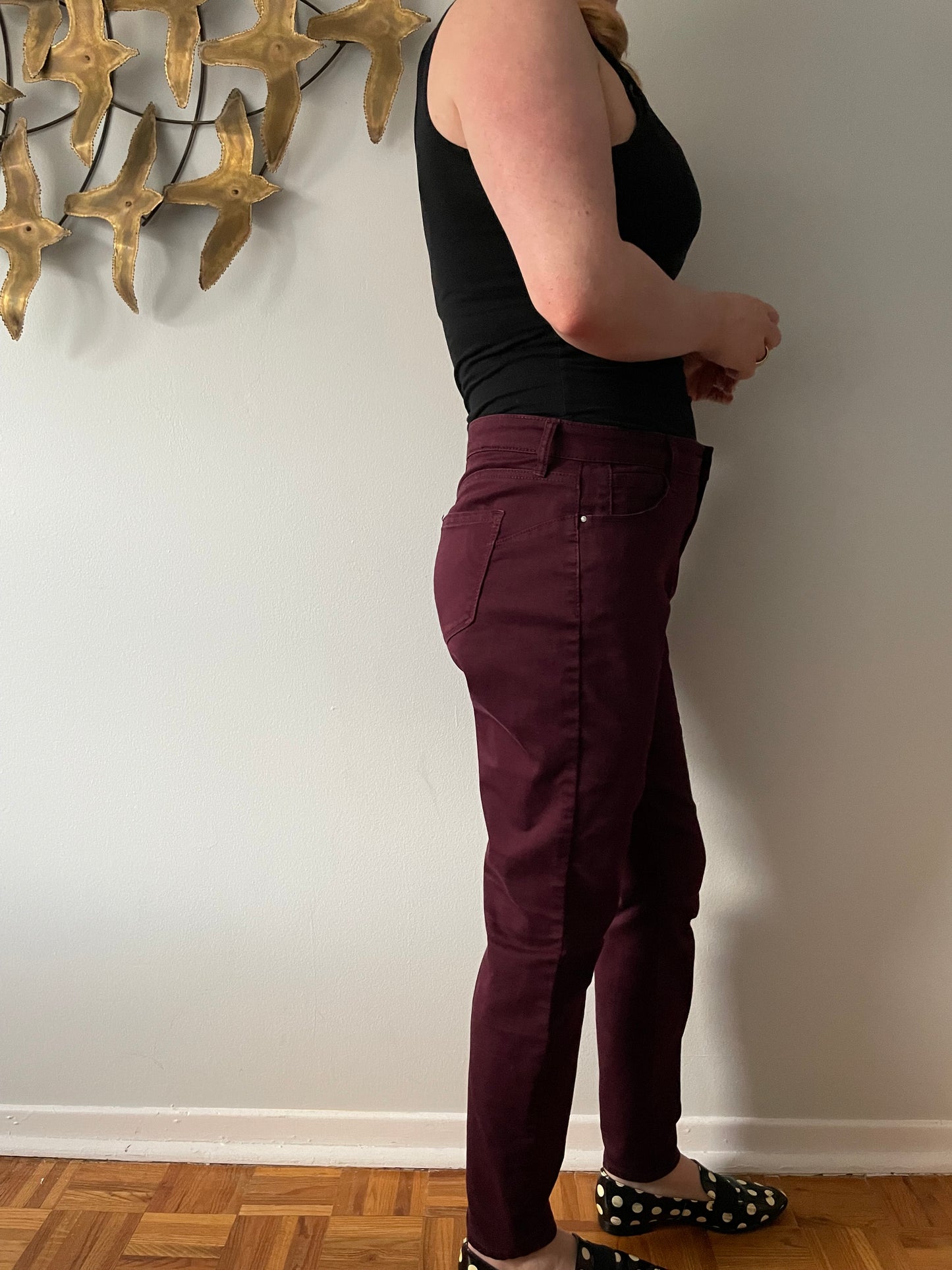 R Jeans Wine Red Slim Stretch Pants - Size 31