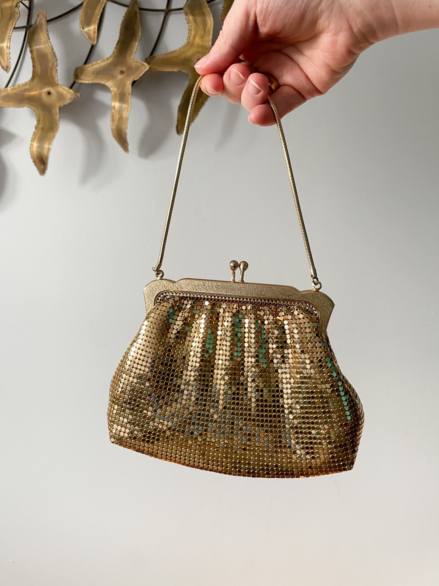 Vintage Du-Val Gold Chainmail Evening Mini Bag