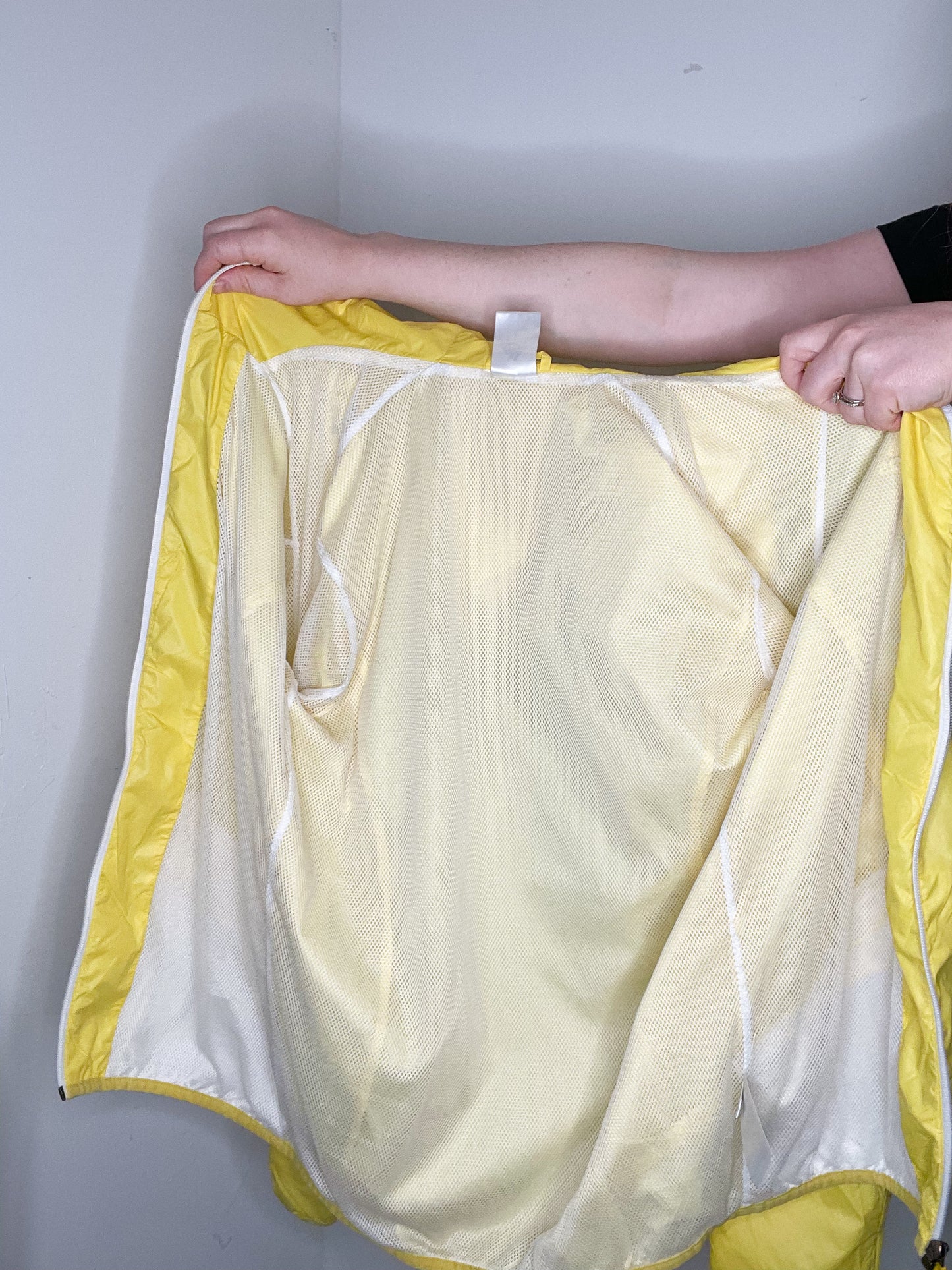 Adidas Yellow Full Zip Nylon Windbreaker Jacket - Small