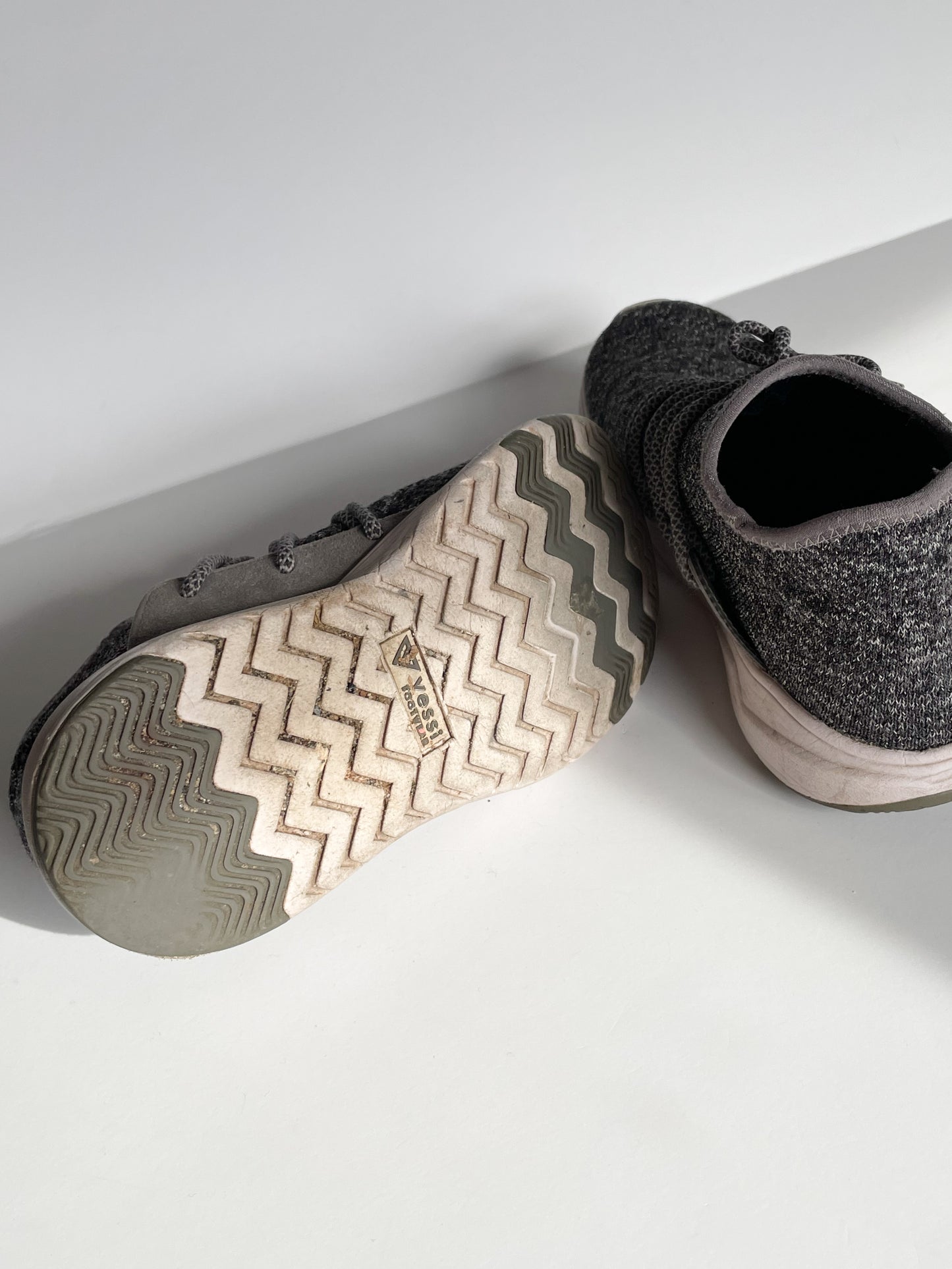 VESSI Grey Waterproof Lash Knit Sneakers - Size 7W