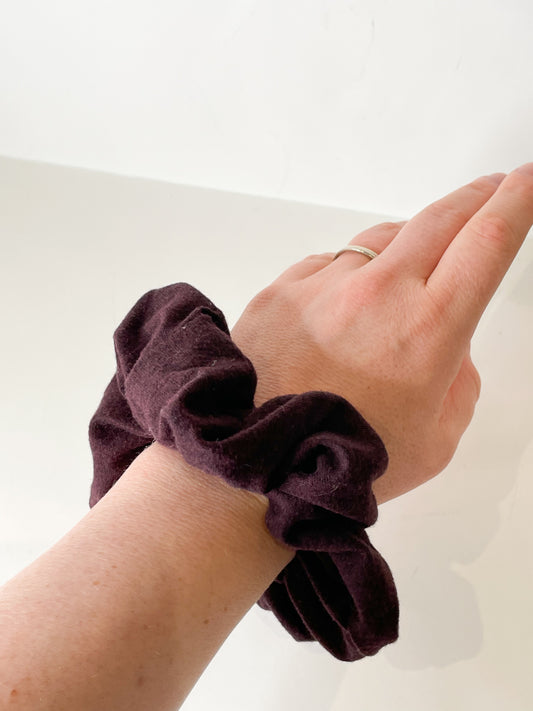 Dark Burgundy Jersey Knit Upcycled Hair Scrunchie