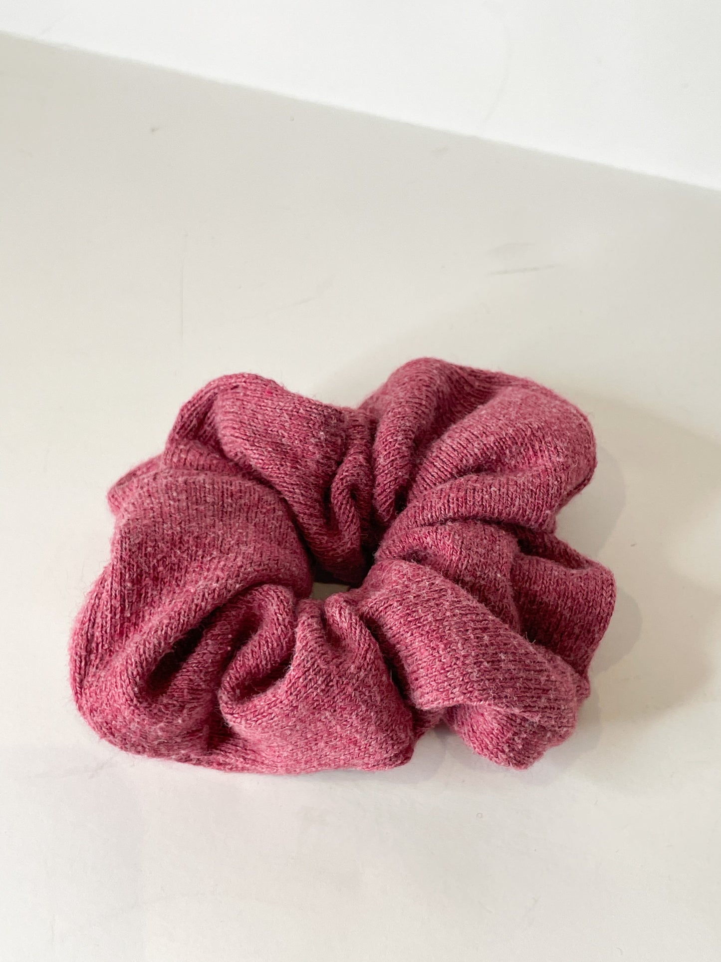 Dusty Rose Stretch Knit Upcycled Hair Scrunchie