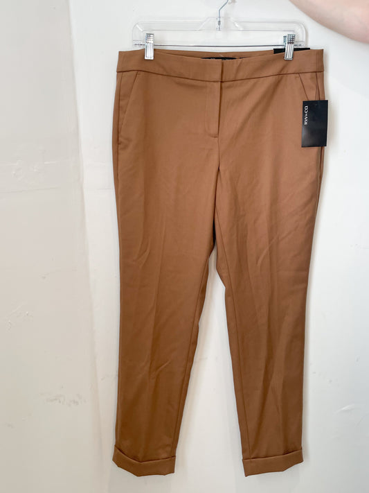 RW & Co. Camel Tailored Slim Leg Suit Ankle Trouser Pants NWT - Size 10