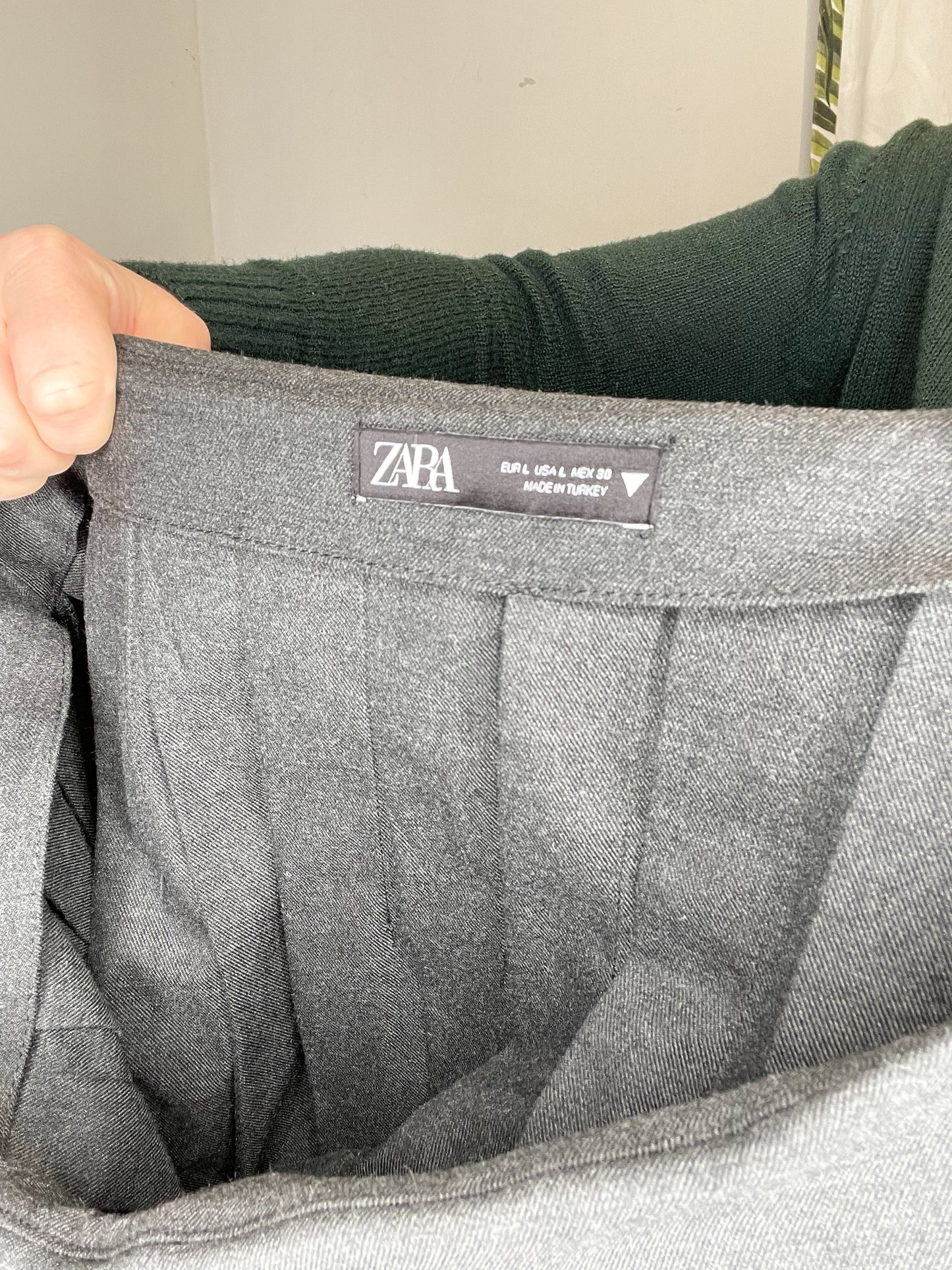 Zara Grey Pleated Wrap Mini Skirt - M/L