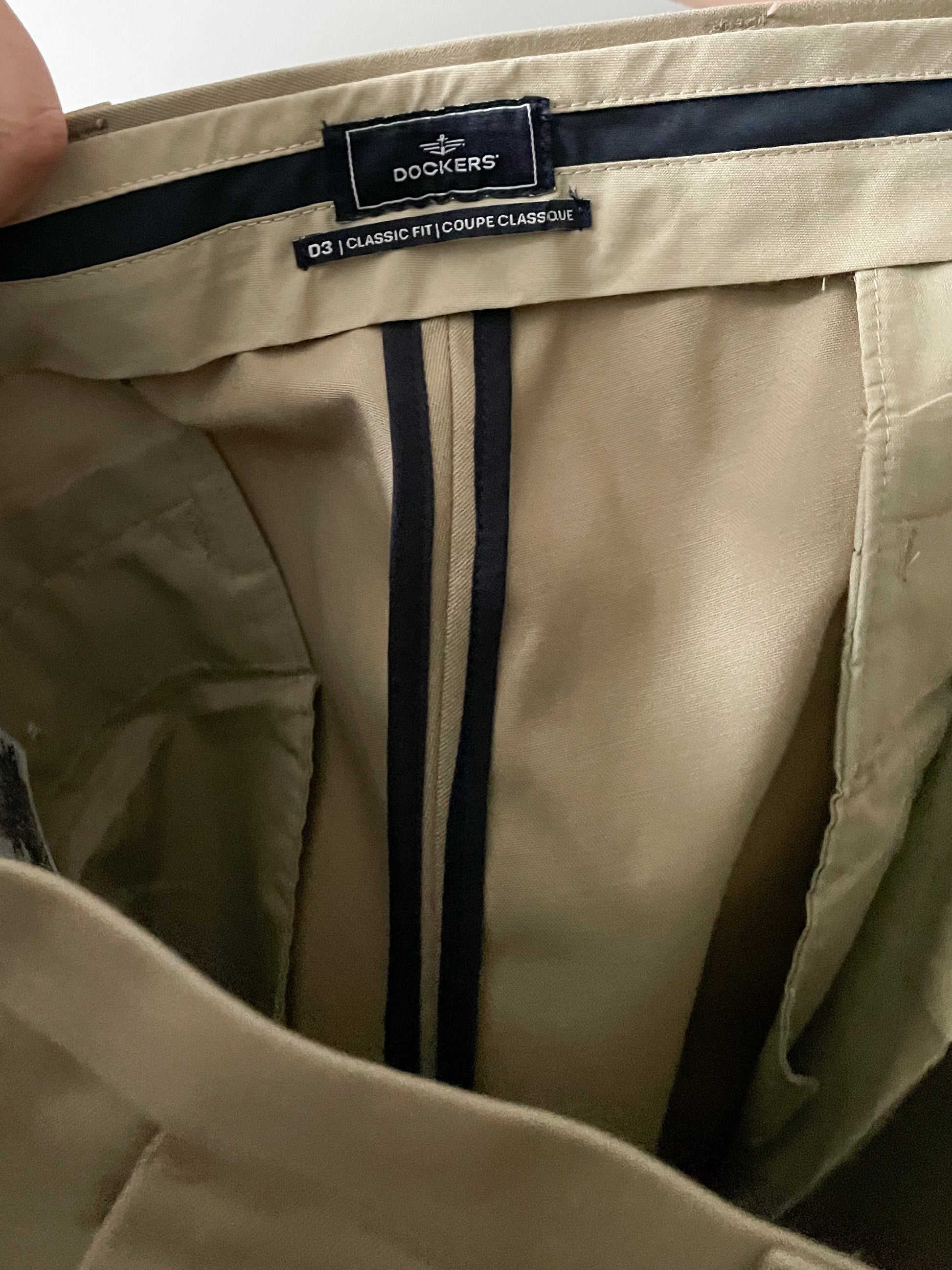 Dockers Beige Signature Iron Free Khaki Wide Leg High Rise Trouser