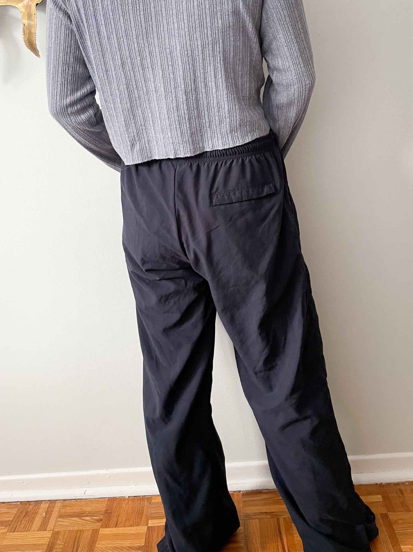 Nike Navy Sweat Lined Straight Leg Track Pants - Large