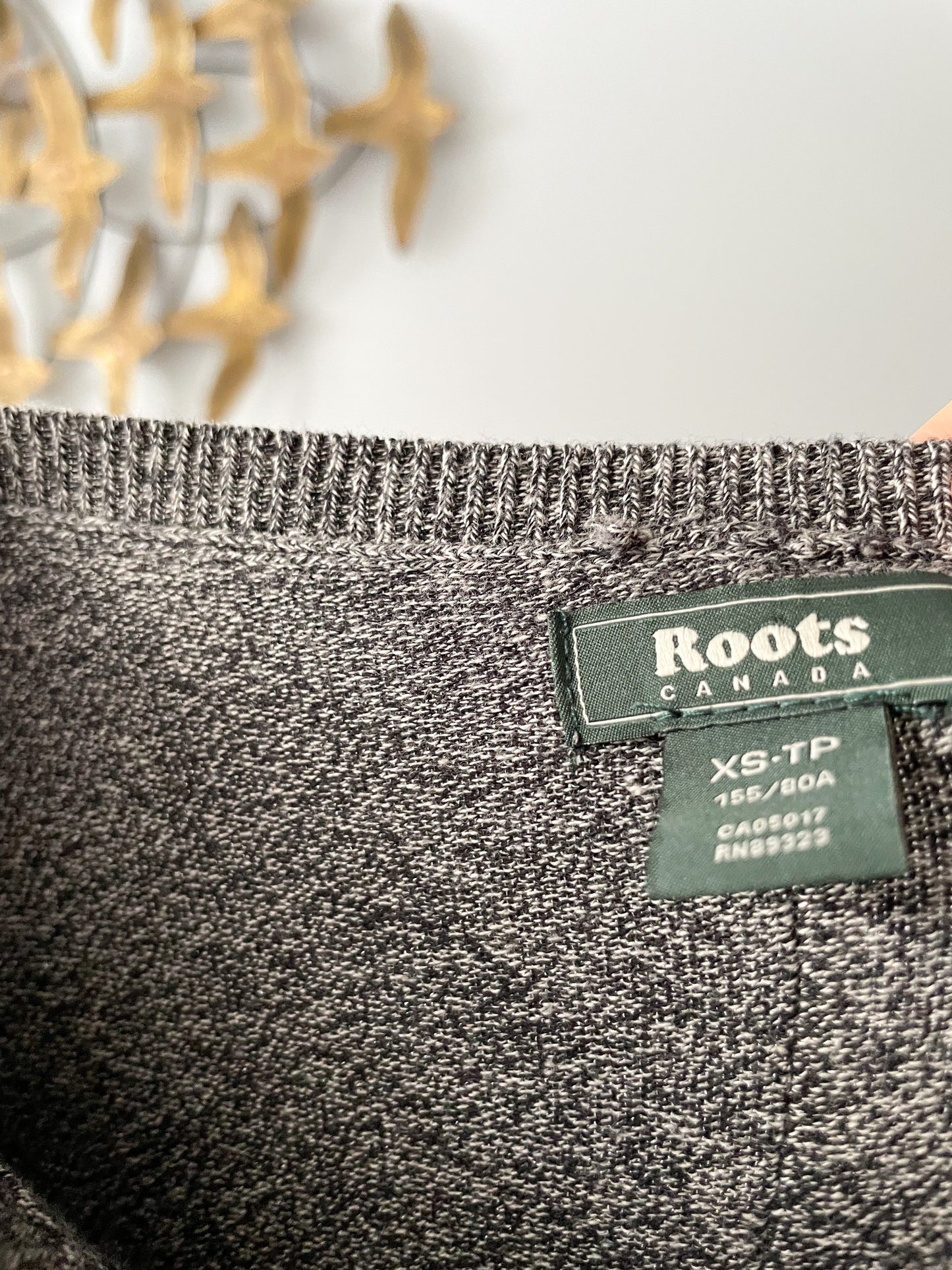 Roots Grey Long Sleeve Knit Sweater Dress - XS/S/M