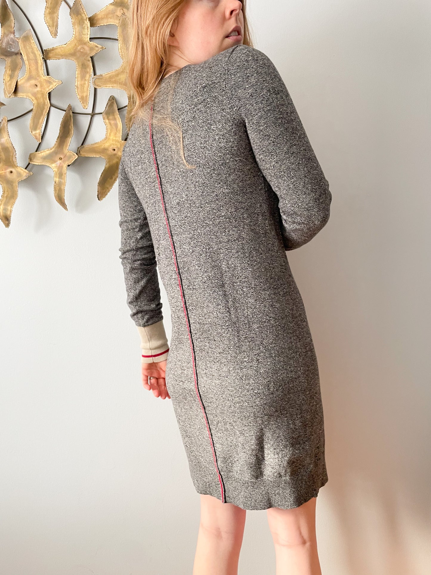 Roots Grey Long Sleeve Knit Sweater Dress - XS/S/M