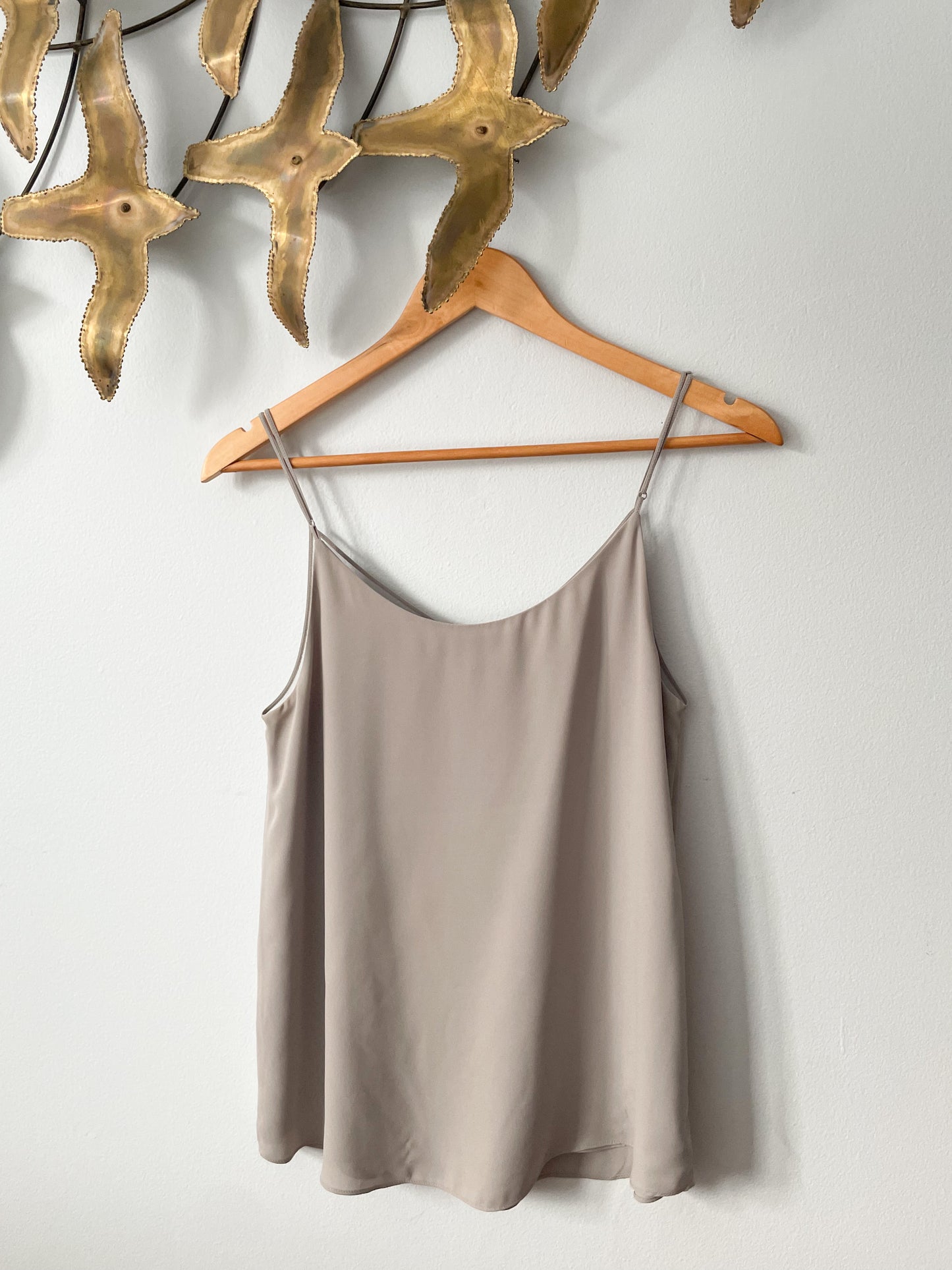Babaton Grey V-Neck Sheer Cutout Sleeveless Top - Small