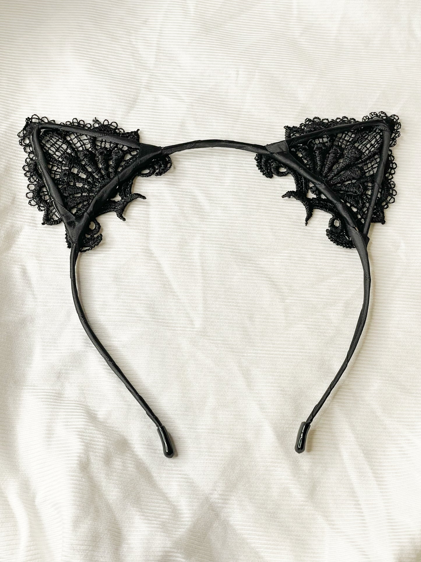 Black Lace Cat Ears Headband