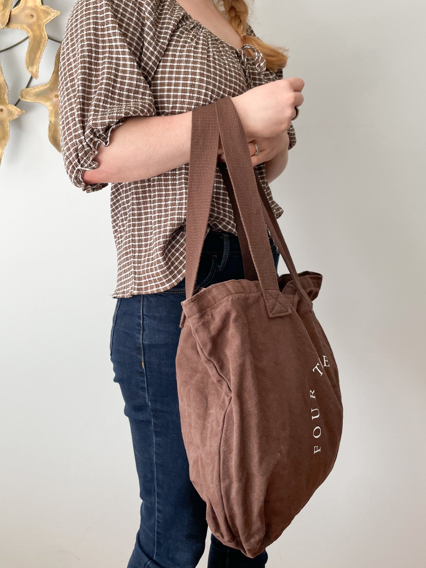 Four Three Seven Brown Natural Organic Cotton Tote Bag
