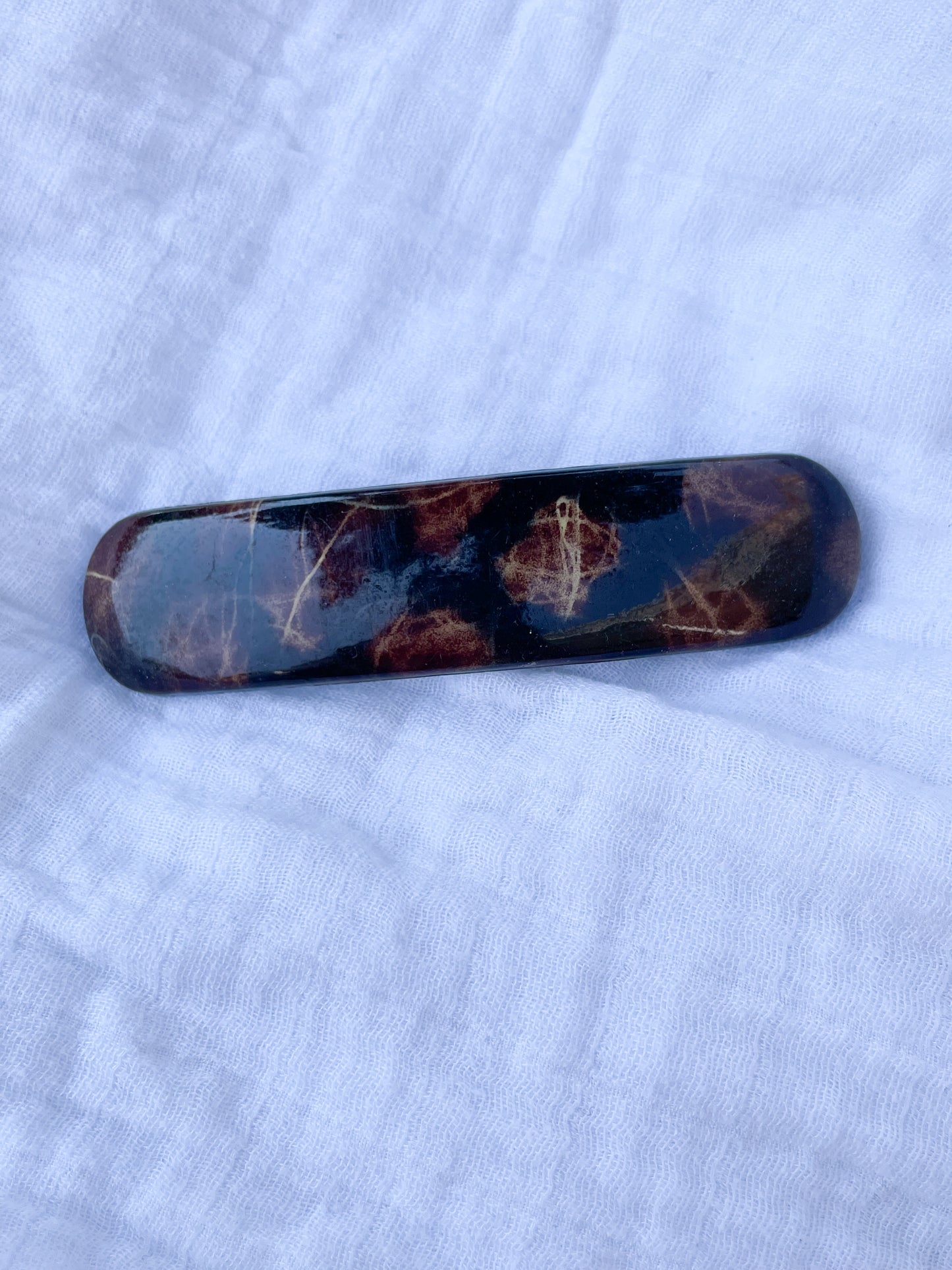 Tortoiseshell Marbled Resin Hair Barrette – Classic Vintage Style