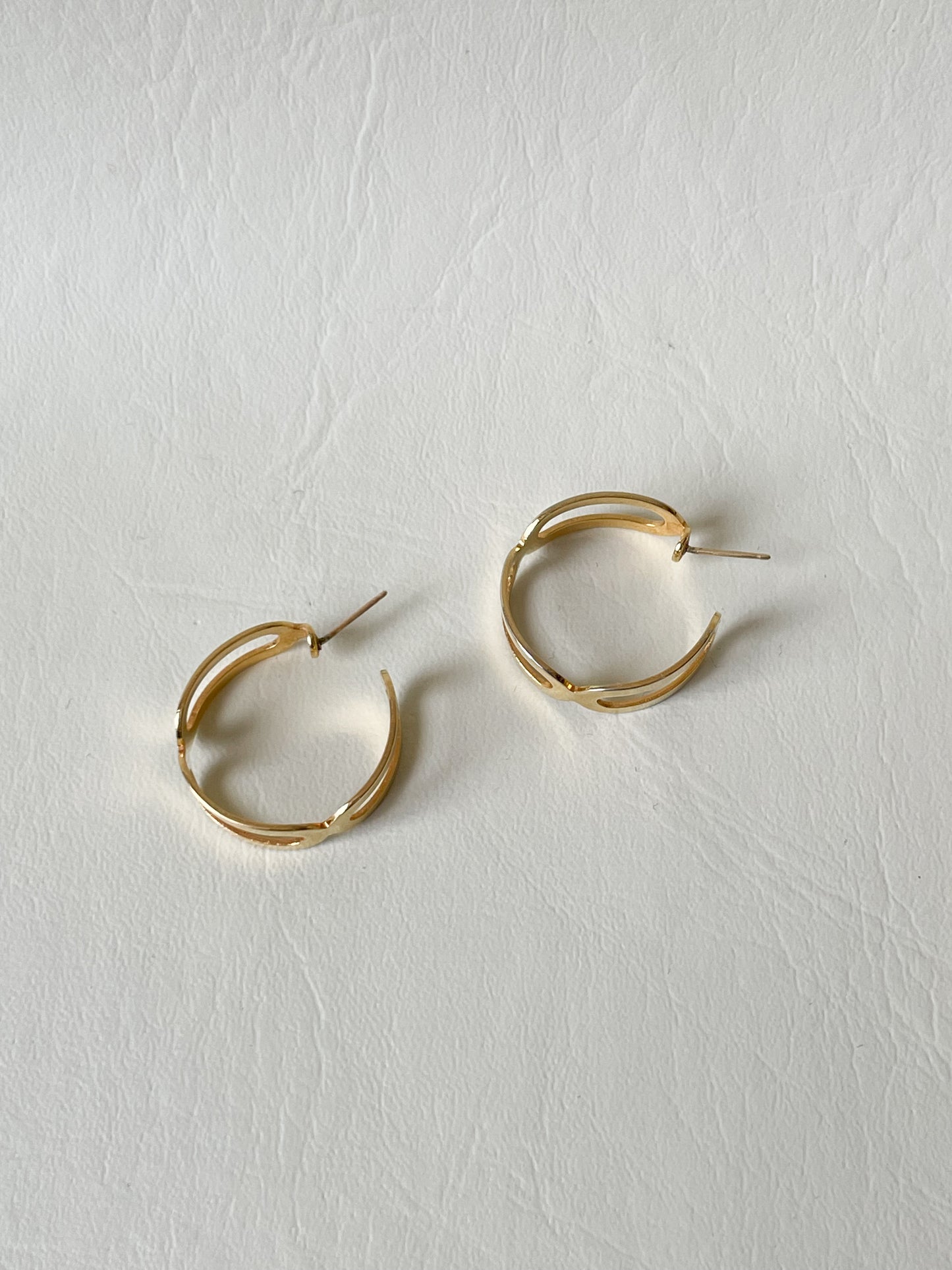 Gold Abstract Open Hoop Earrings – Sculptural Statement Design