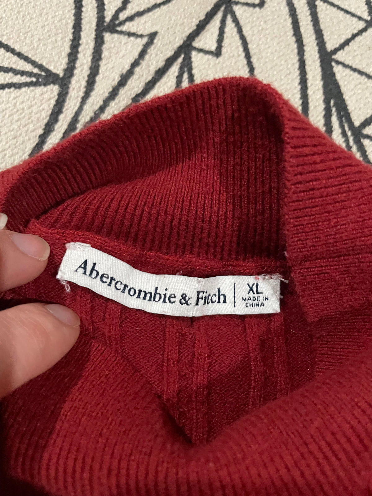 Abercrombie & Fitch Red Cotton-Blend Cable-Knit Sweater Dress – L/XL
