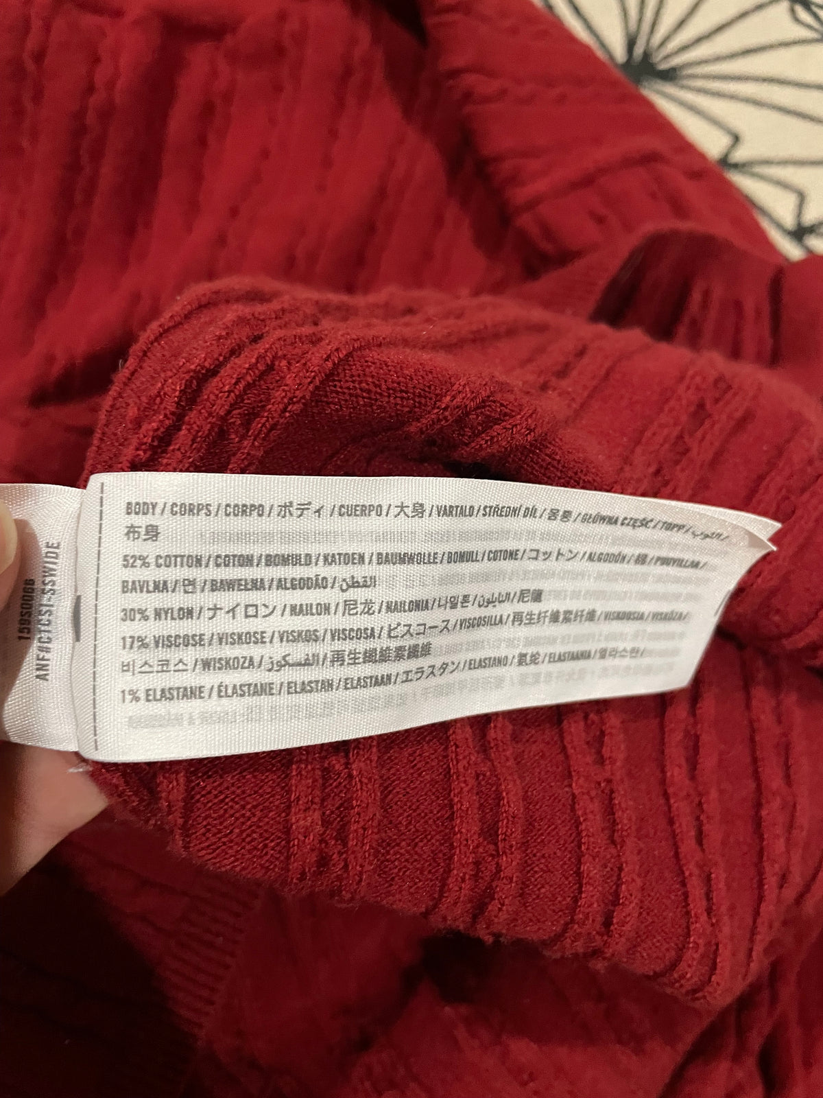 Abercrombie & Fitch Red Cotton-Blend Cable-Knit Sweater Dress – L/XL