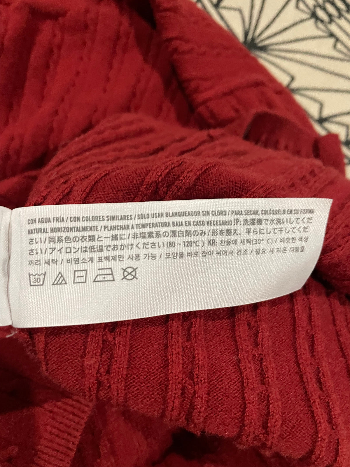 Abercrombie & Fitch Red Cotton-Blend Cable-Knit Sweater Dress – L/XL