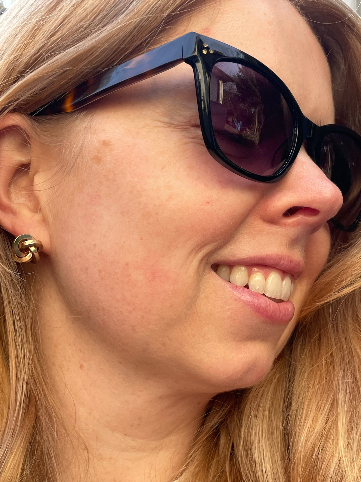 Gold-Tone Love Knot Stud Earrings
