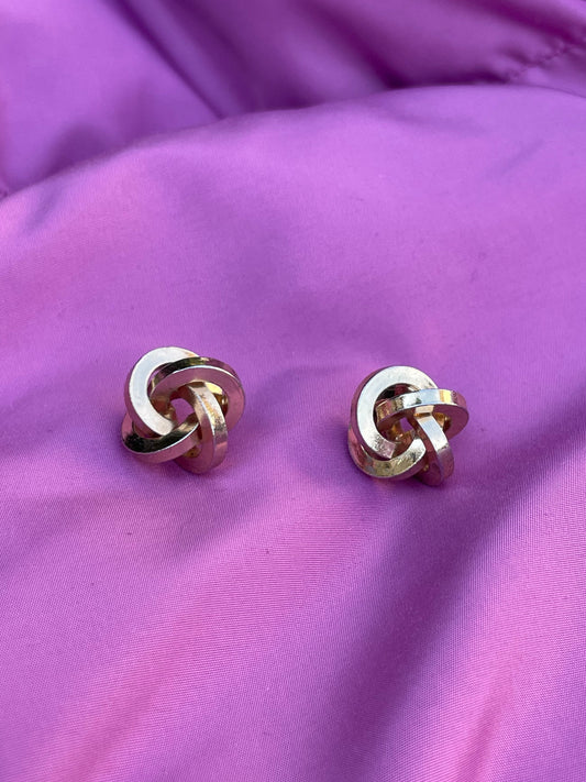 Gold-Tone Love Knot Stud Earrings