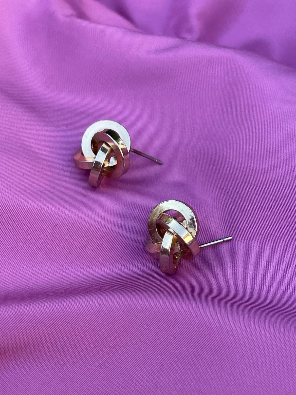 Gold-Tone Love Knot Stud Earrings