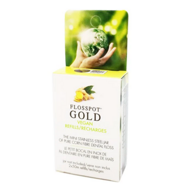 Flosspot Biodegradable Vegan Dental Floss Refill (2 Pack) - Ginger & Mint Flavour