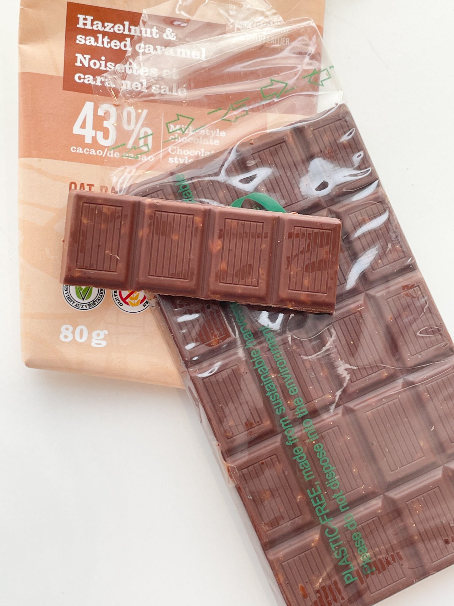 Camino Organic & Fair Trade Hazelnuts & Salted Caramel Oat-Based Milk-Style (43% Cacao) Chocolate Bar