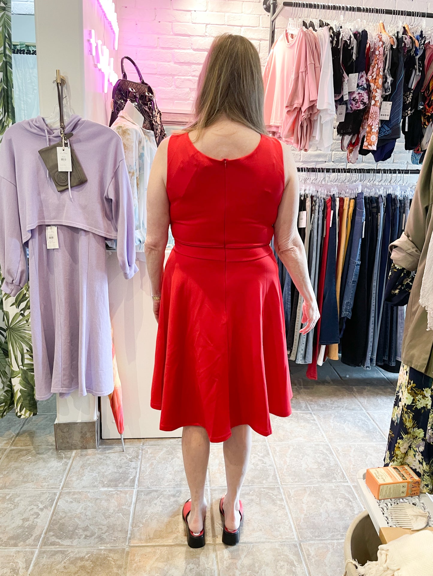 Grace Karin Red Sweetheart Cocktail Party Fit Flare Dress - Large