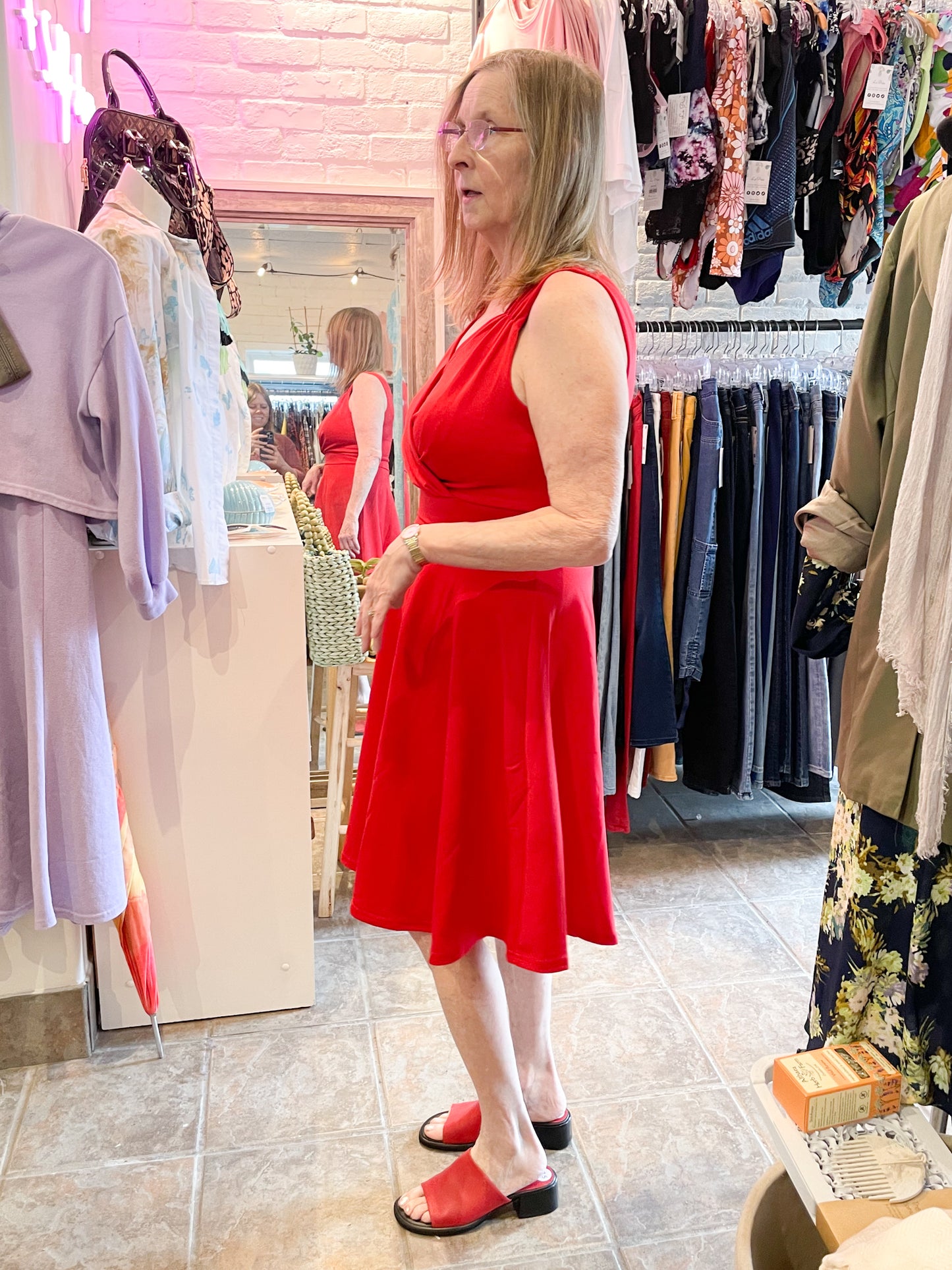 Grace Karin Red Sweetheart Cocktail Party Fit Flare Dress - Large