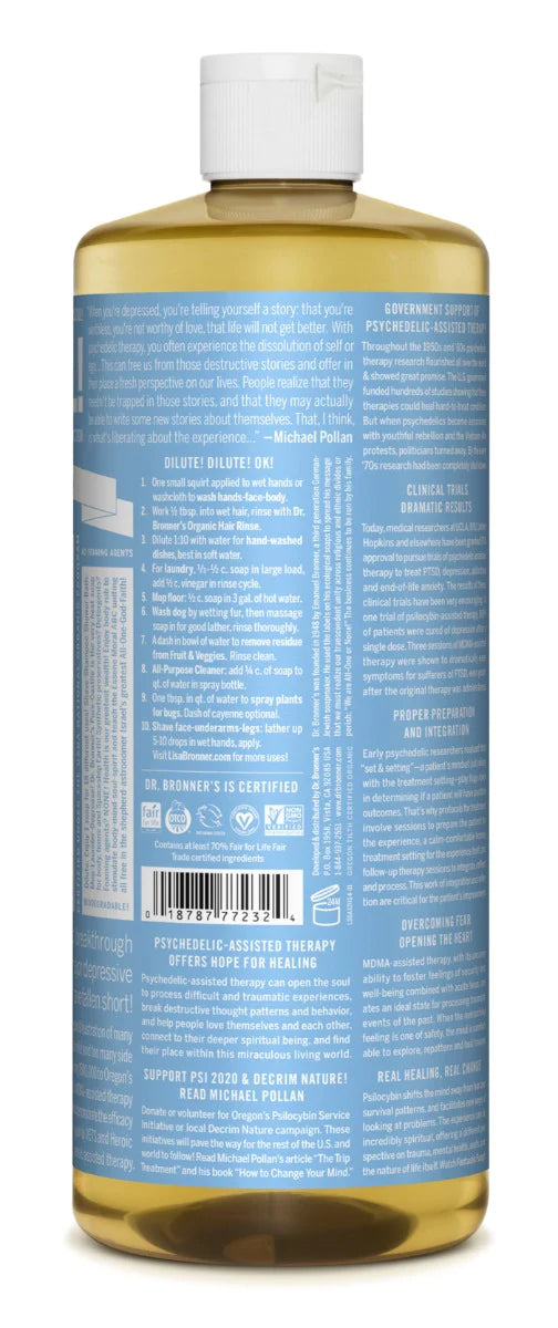 Unscented Baby - Dr. Bronner's Organic Pure Castile Liquid Soap - 946ml