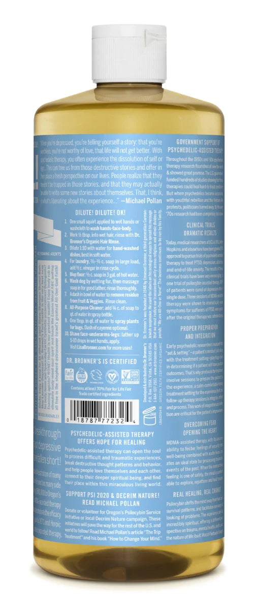 Unscented Baby - Dr. Bronner's Organic Pure Castile Liquid Soap