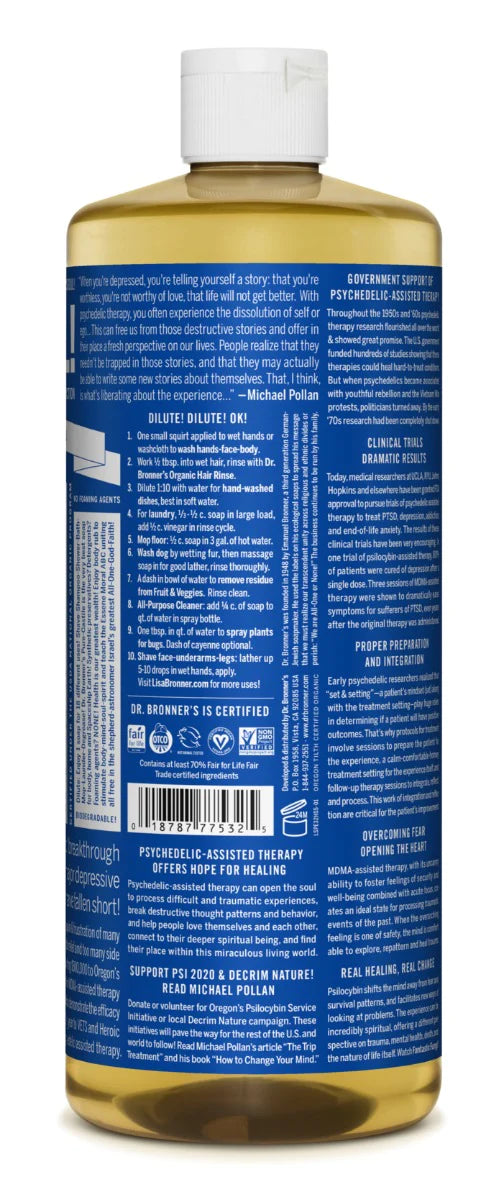 Peppermint - Dr. Bronner's Organic Pure Castile Liquid Soap - 946ml