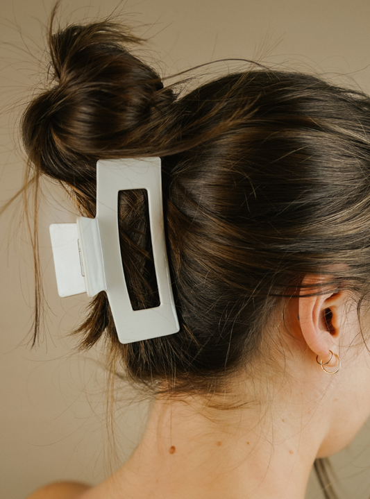 Cellulose Acetate Claw Clip - Frost White