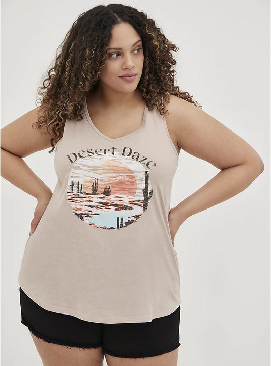 Torrid Girlfriend Desert Daze Graphic Tank Top NWT - Size 3XL