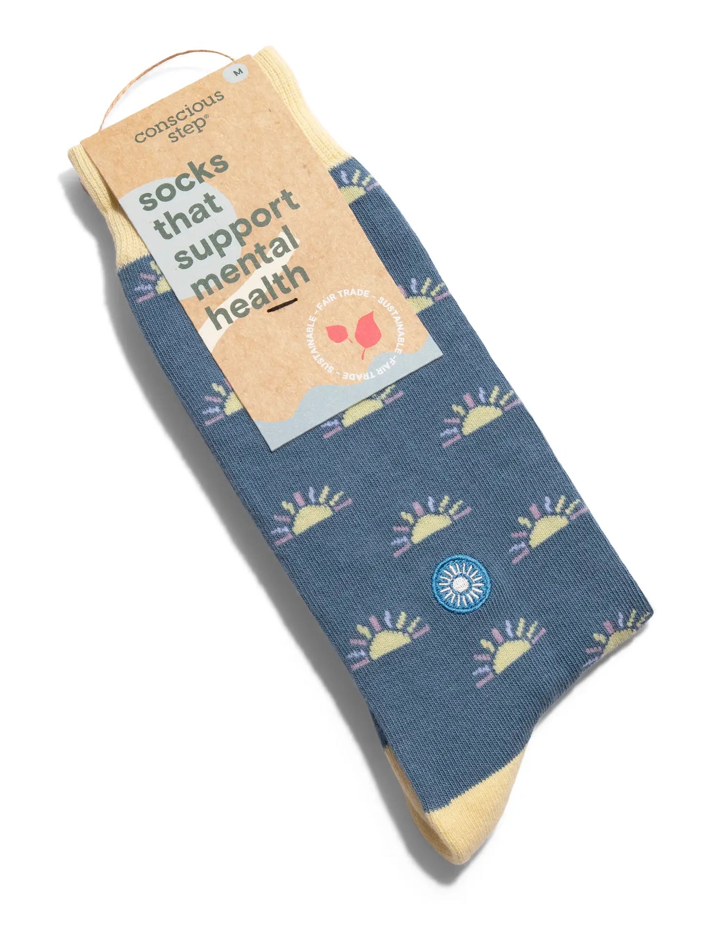 Socks that Support Mental Health - Blue and Yellow Rising Suns