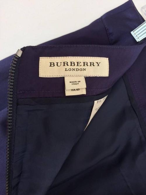 Burberry Purple Satin Pencil Wrap Skirt - Le Prix Fashion & Consulting