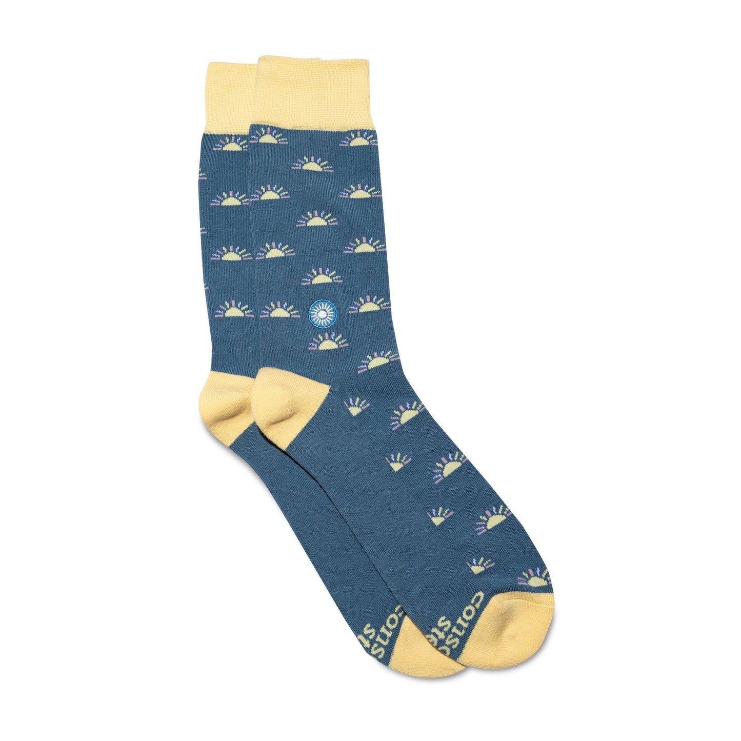 Socks that Support Mental Health - Blue and Yellow Rising Suns