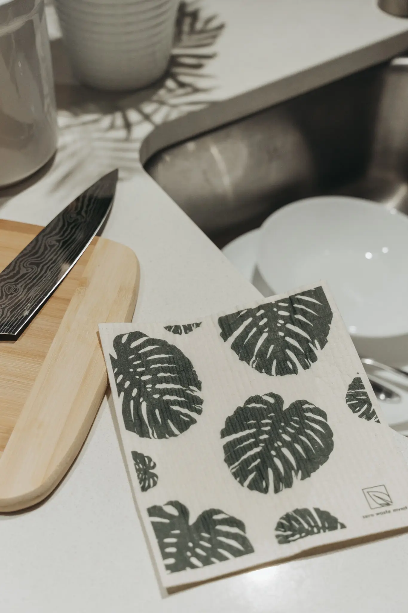 Reusable Dish Cloth | Swedish Dishcloth | Monstera Print - 2 Pack