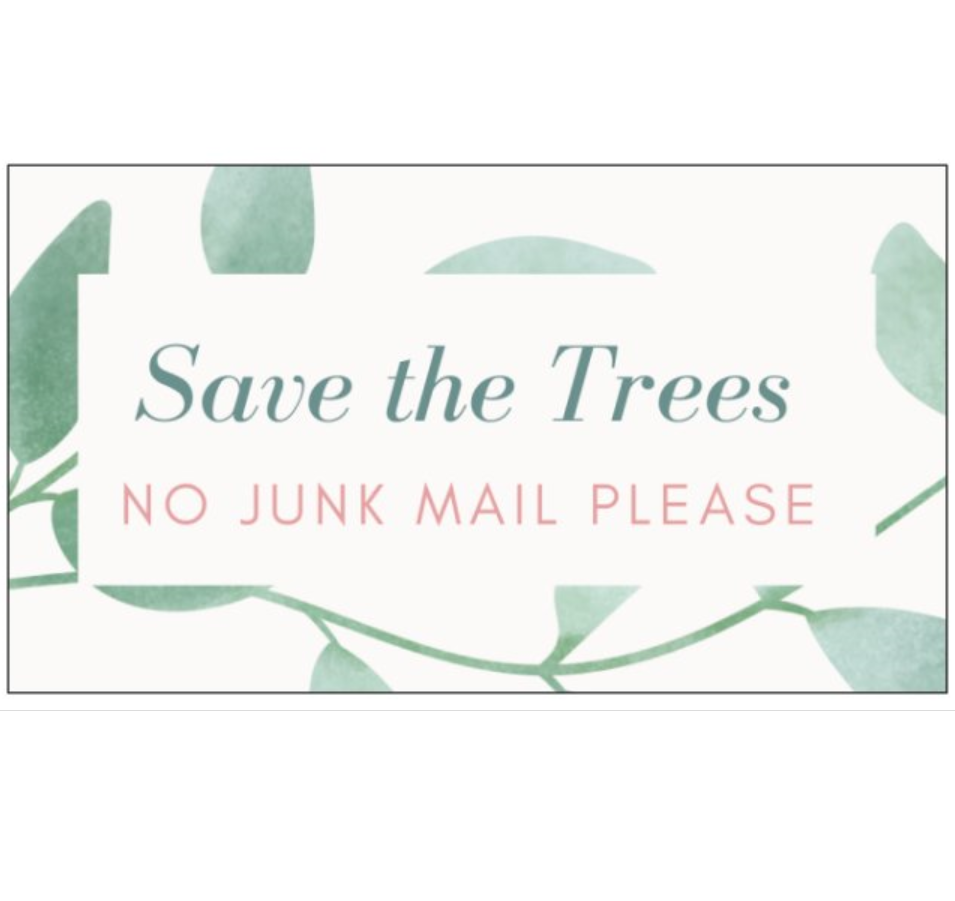 Save the Trees No Junk Mail Please Mailbox Magnet