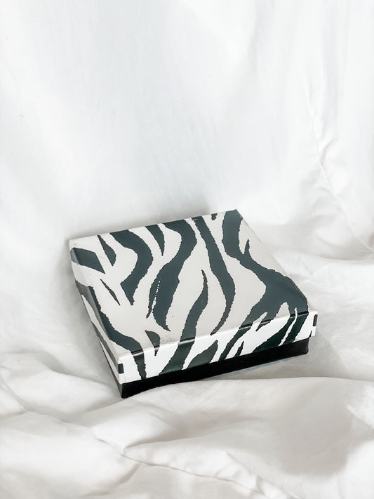 Black White Zebra Paper Square Gift Box