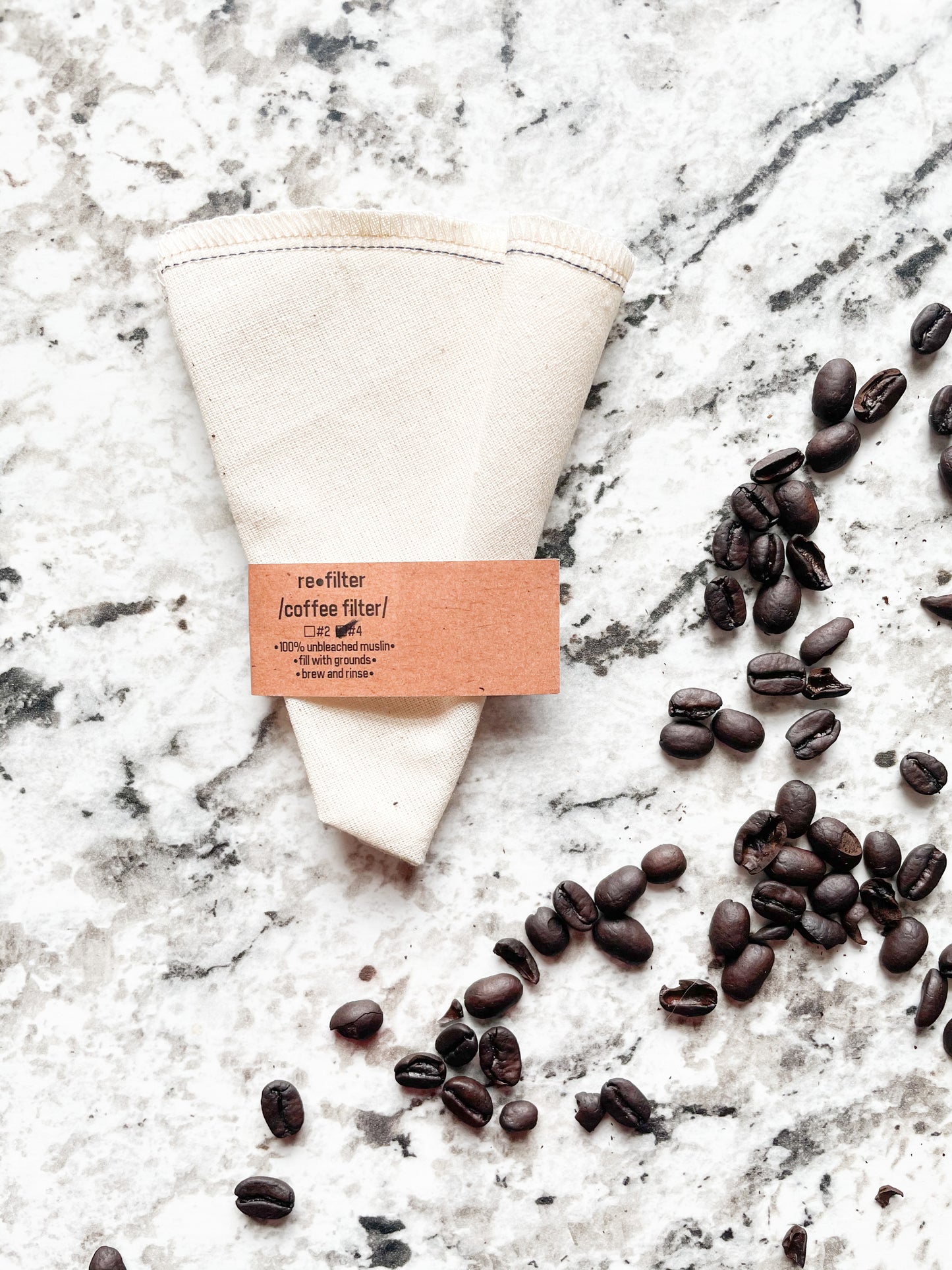 100% Organic Unbleached Cotton Muslin Reusable Coffee Filters