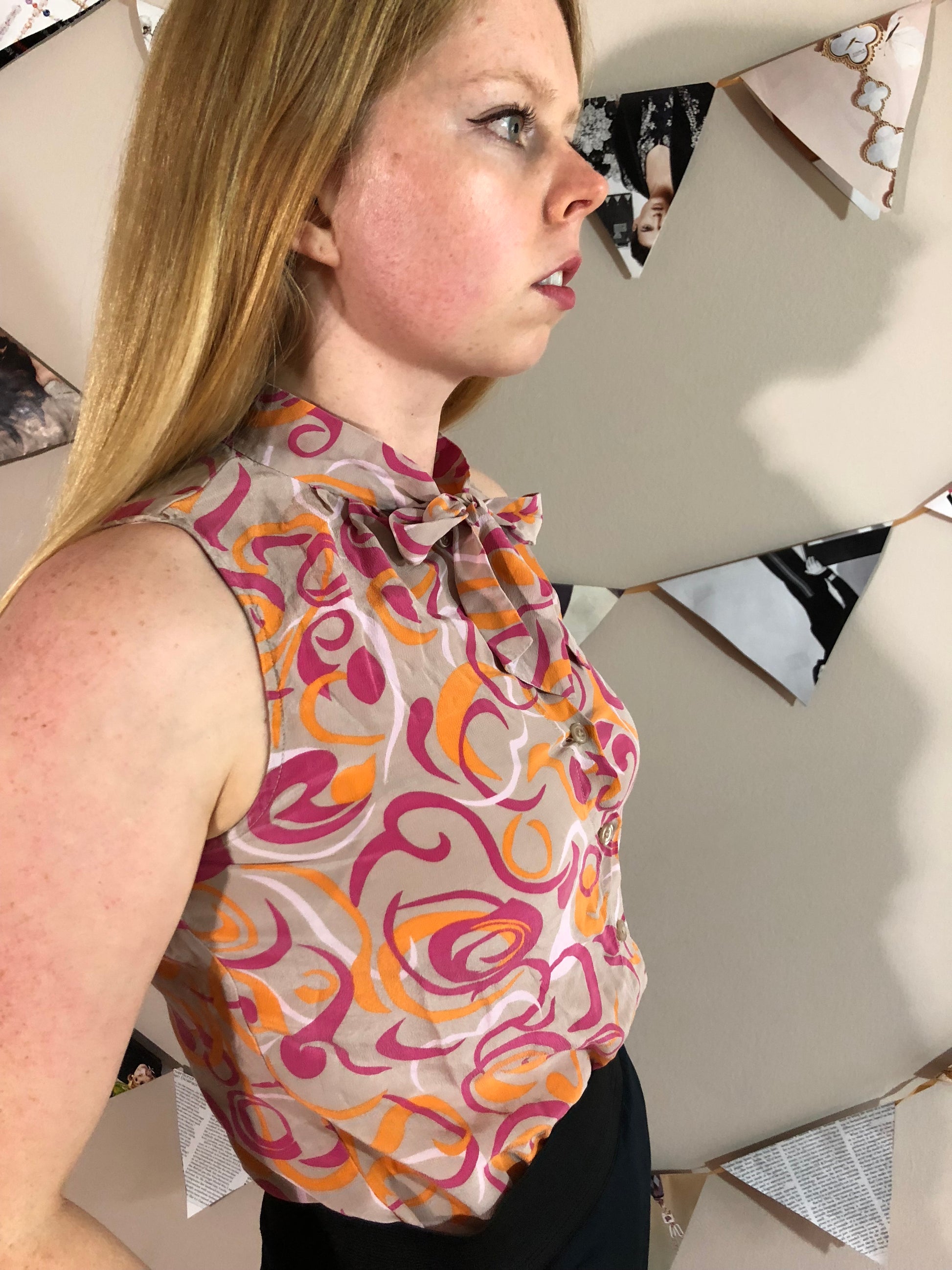 Pink Silk High Pussybow Top - Le Prix Fashion & Consulting