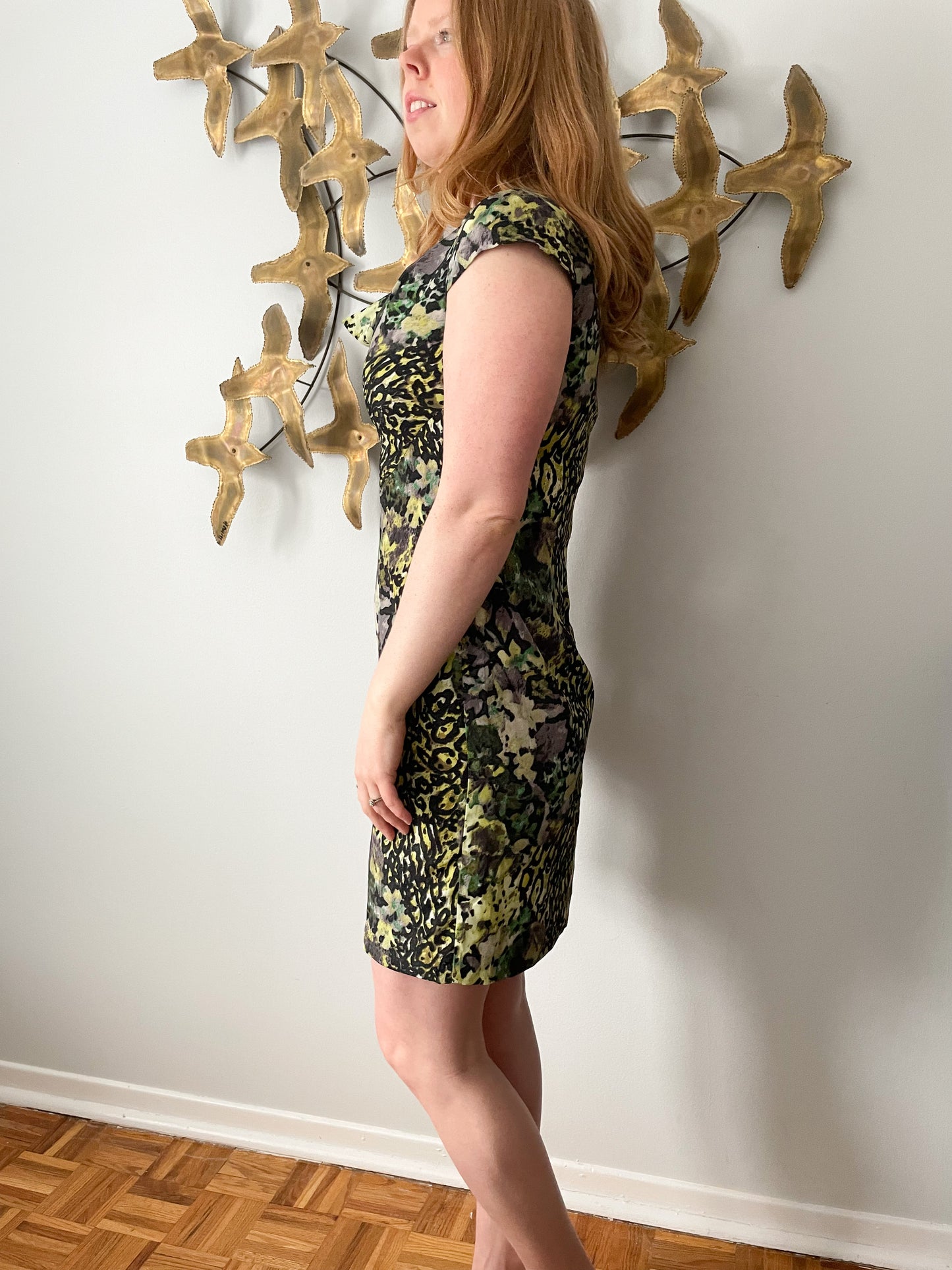 Marc New York Black Yellow Monet Graphic Dress - Size 2