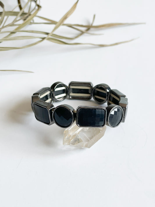 Black Crystal Stretch Bracelet
