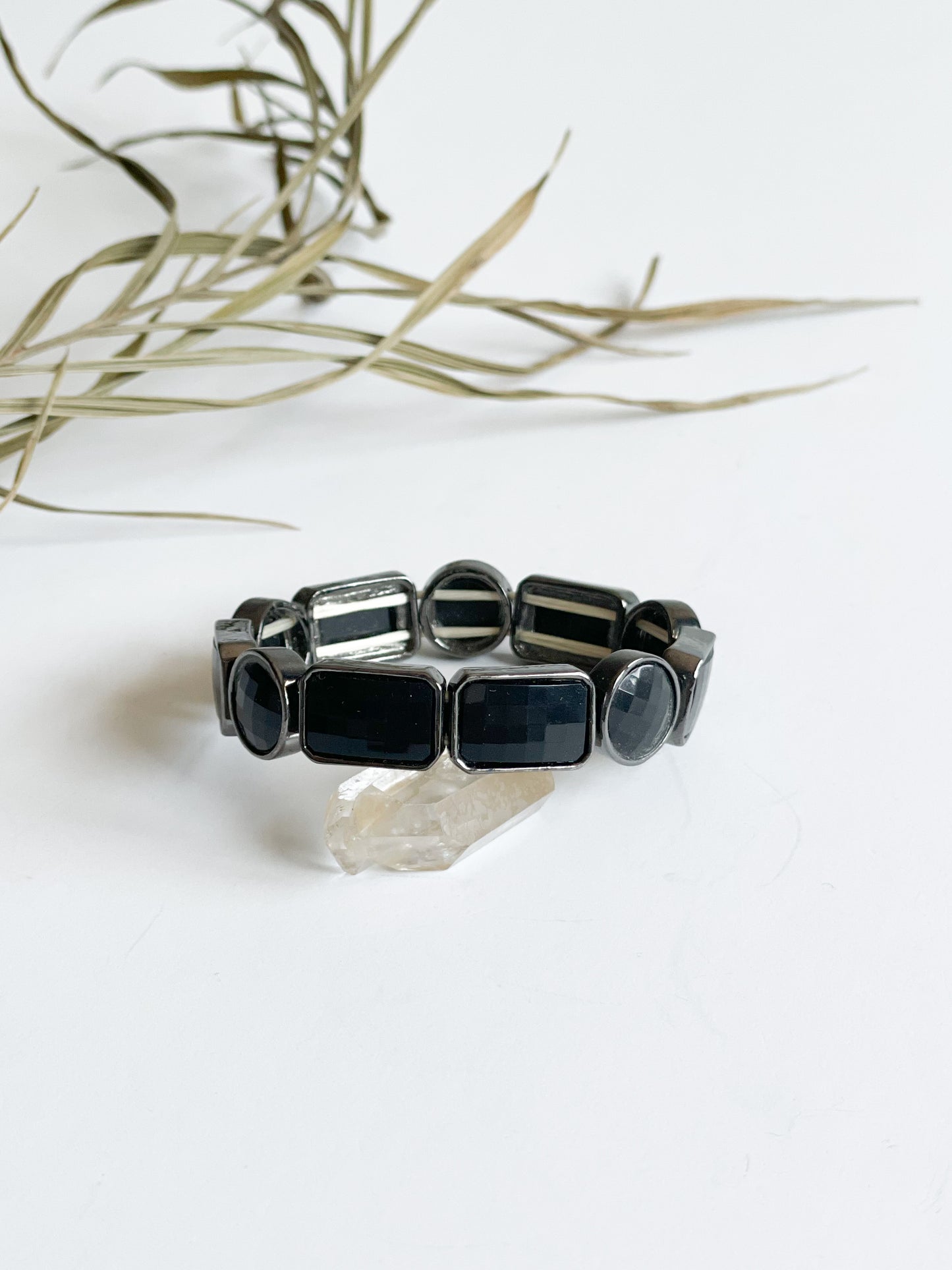 Black Crystal Stretch Bracelet