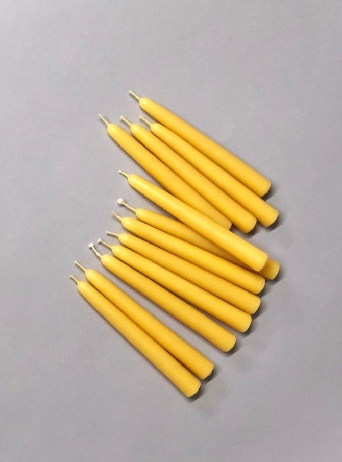 5" Mini Taper / Birthday 100% Beeswax Candles - 12 Pack