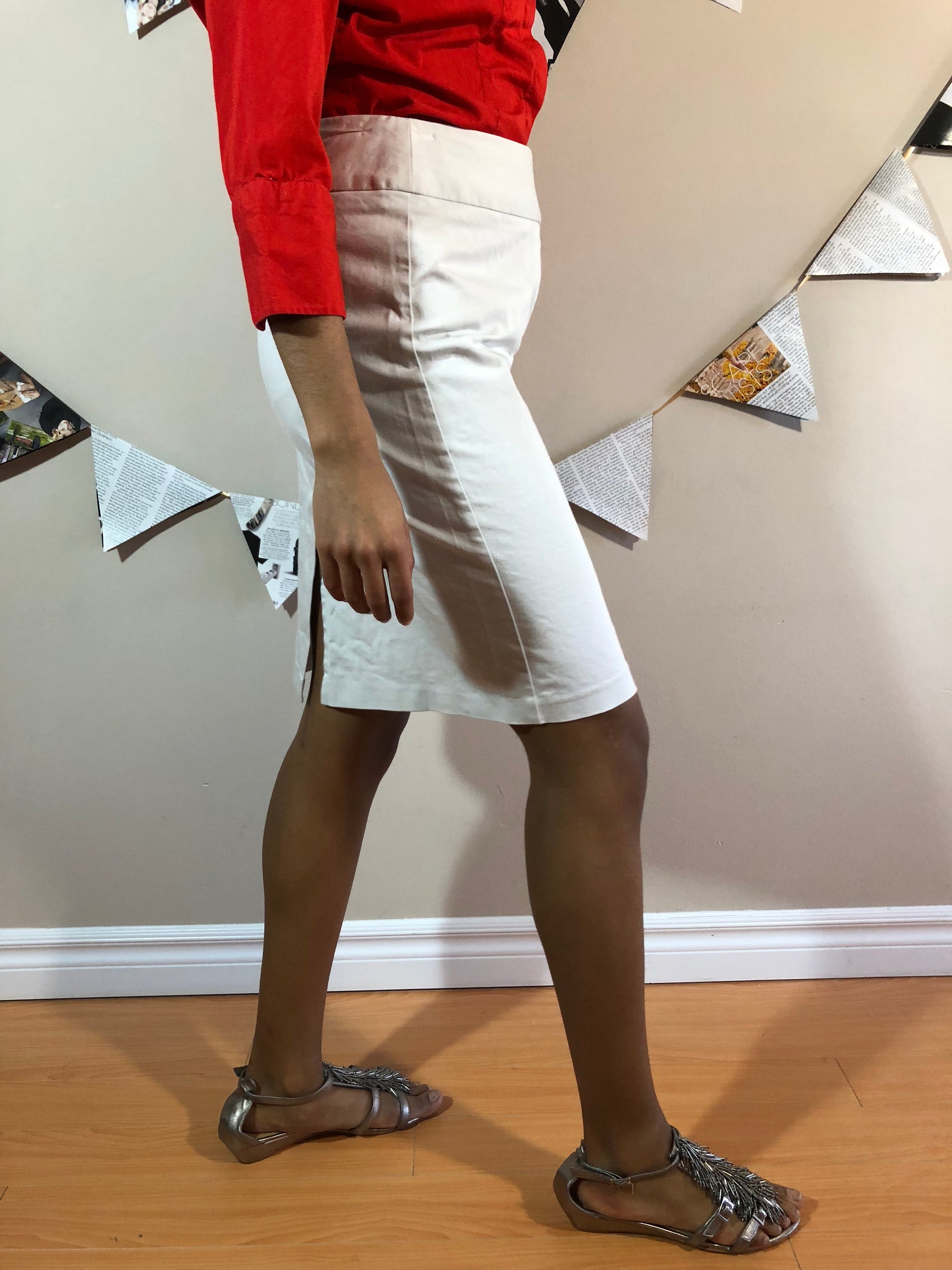 Benneton Bone Stretch Pencil Skirt - Le Prix Fashion & Consulting