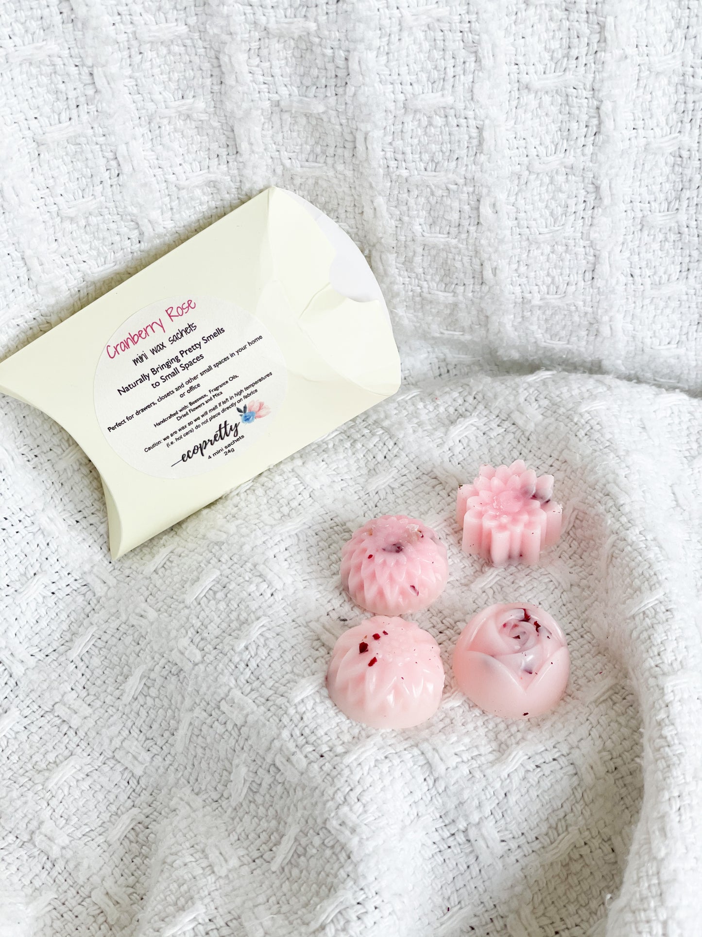Cranberry Rose Handmade Beeswax Scented Sachets
