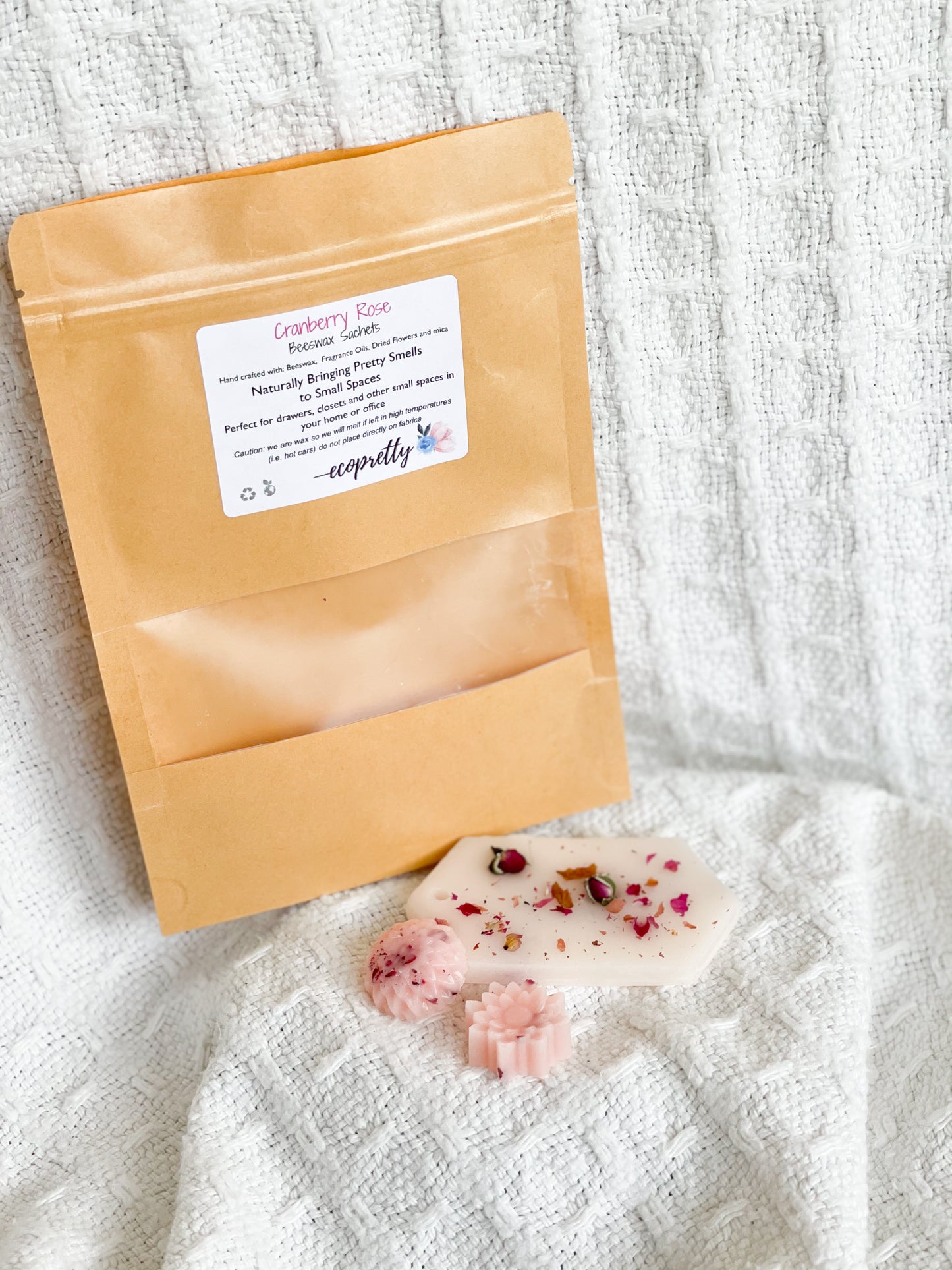 Cranberry Rose Handmade Beeswax Scented Sachets