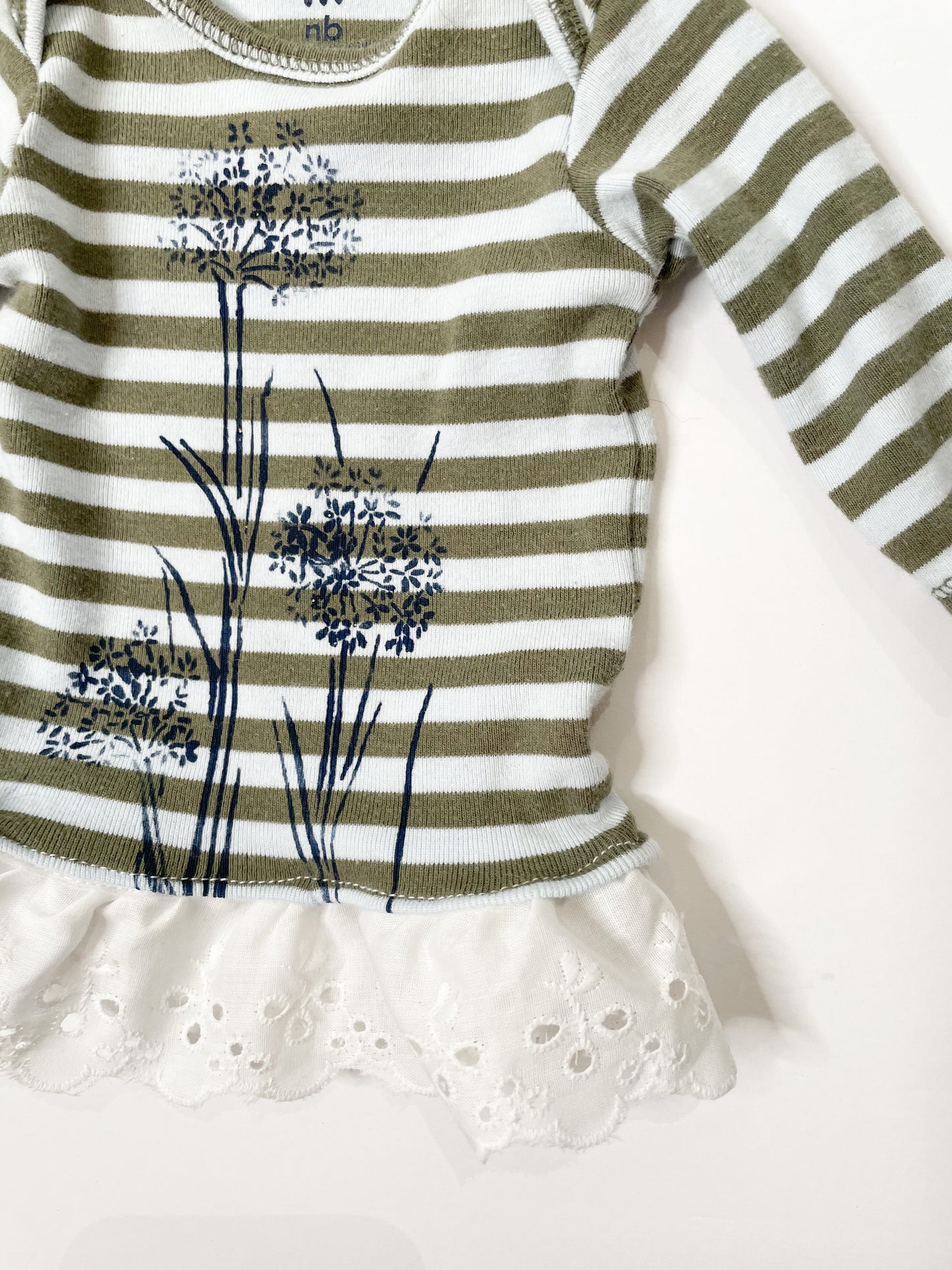 Olive Green & Blue Stripe Eco Pretty Reimagined Tutu Pet Shirt