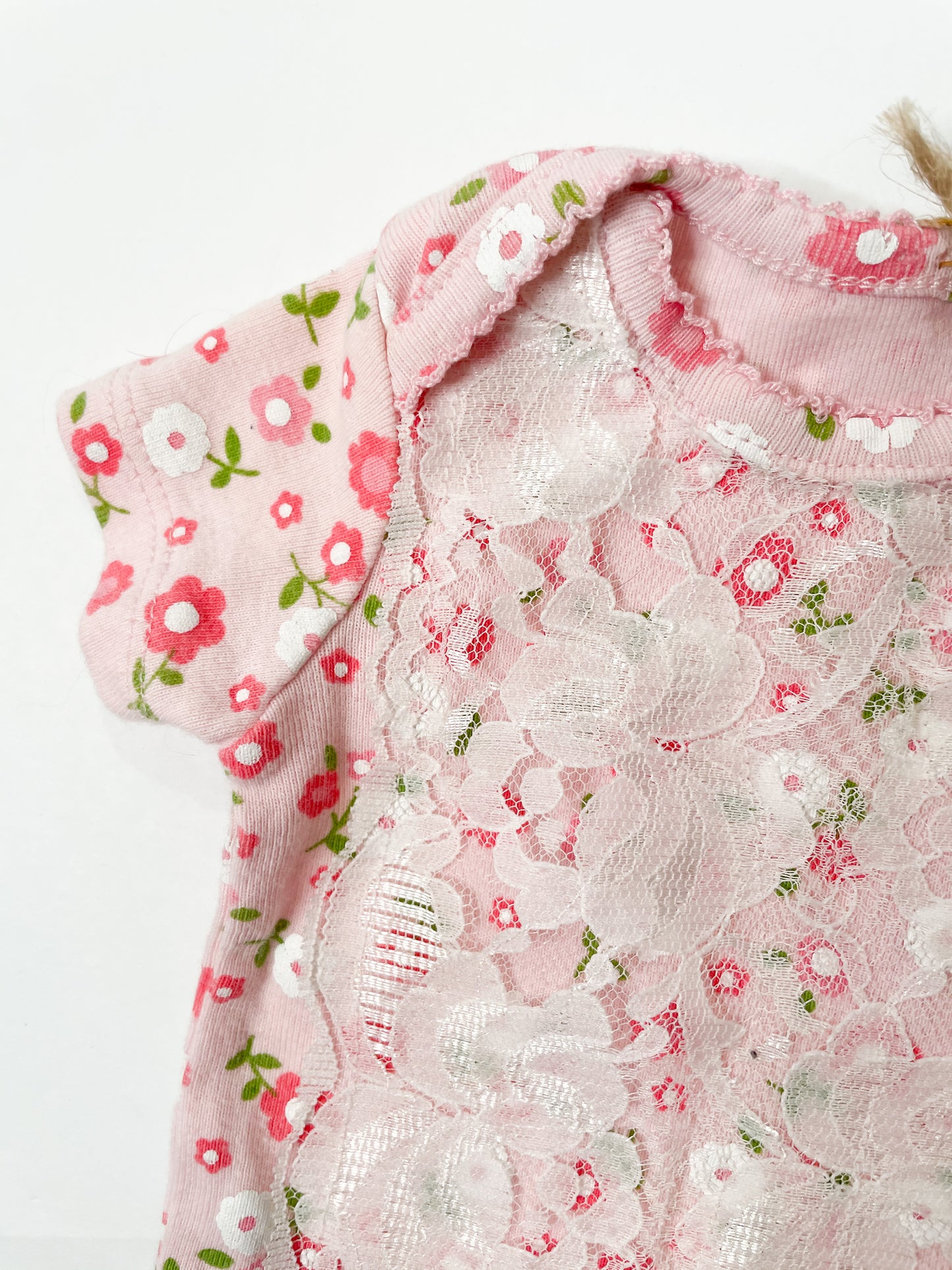 Pink Flowers with Lace Eco Pretty Reimagined Pet Shirt
